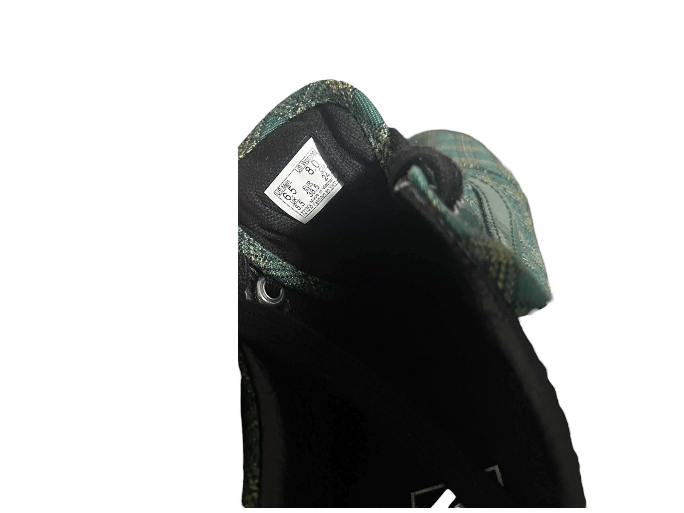 Vans Green And Black Plaid Platform Shoes- Mens 6.5, Women's 8