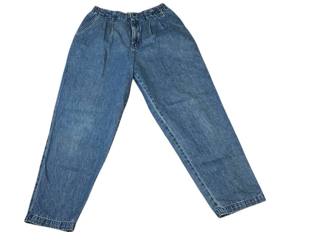 Vintage Lee casual jeans slacks mom jean pleated tapered elastic waist- Women's size 8 petite