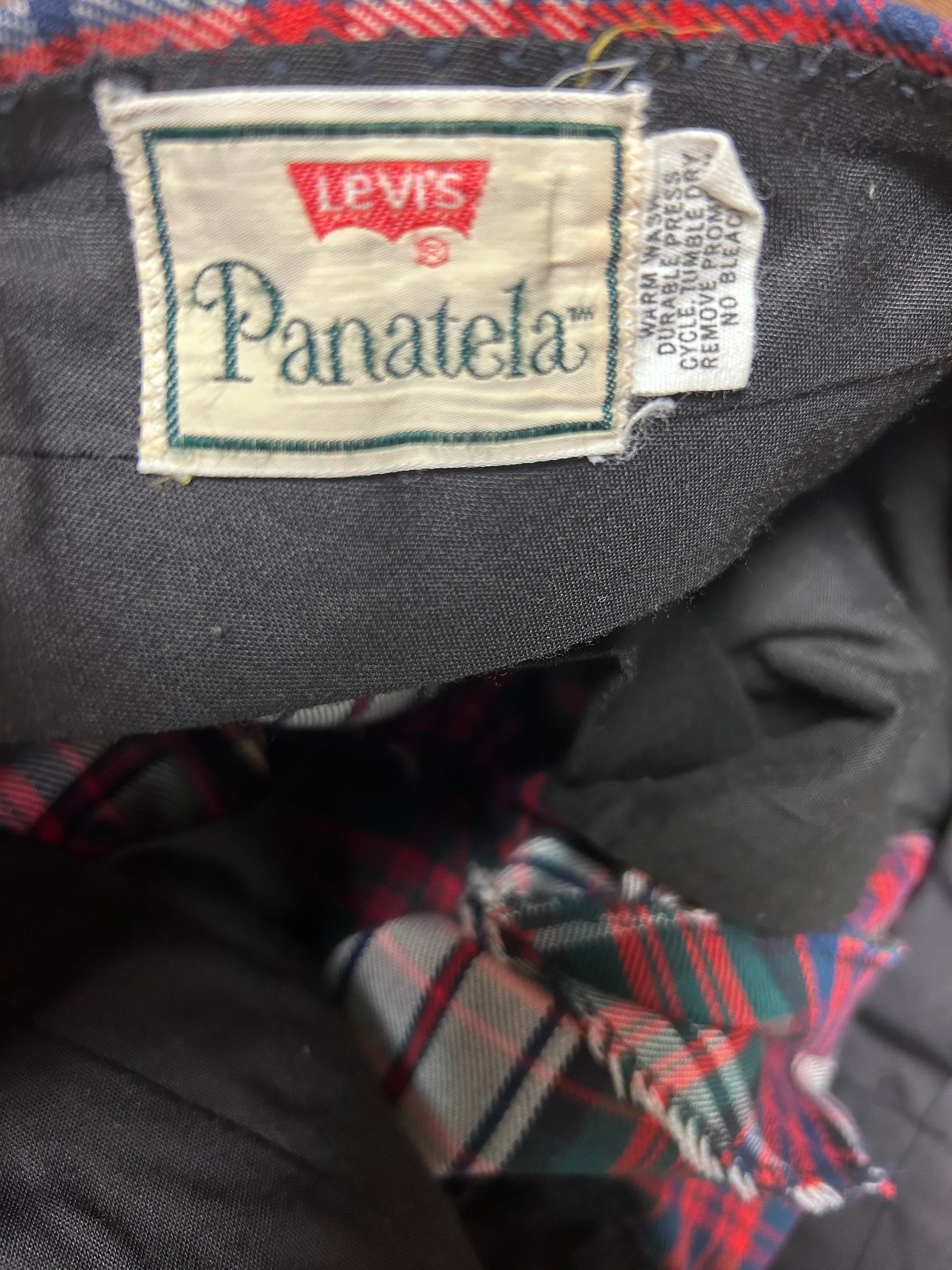 Vintage (Levis Panatela) Collection Plaid Pants 70s Retro-size 34x32