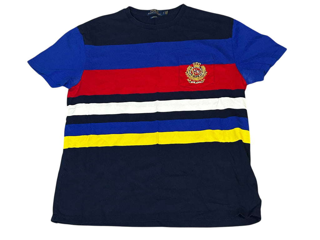 Polo Ralph Lauren Shirt Multi Color Stripe Classic Fit Crest Pocket- Men's size medium