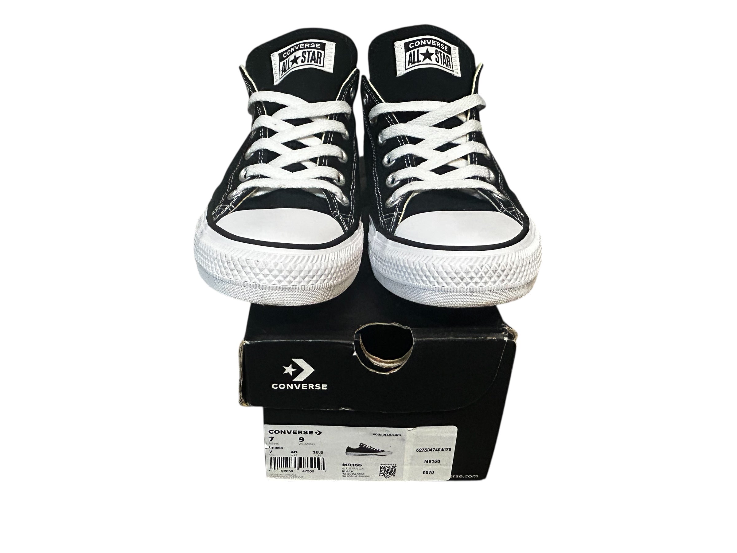 Converse All Star Black White Chuck Taylor Low Top Unisex Men Size 7 (Women 9)