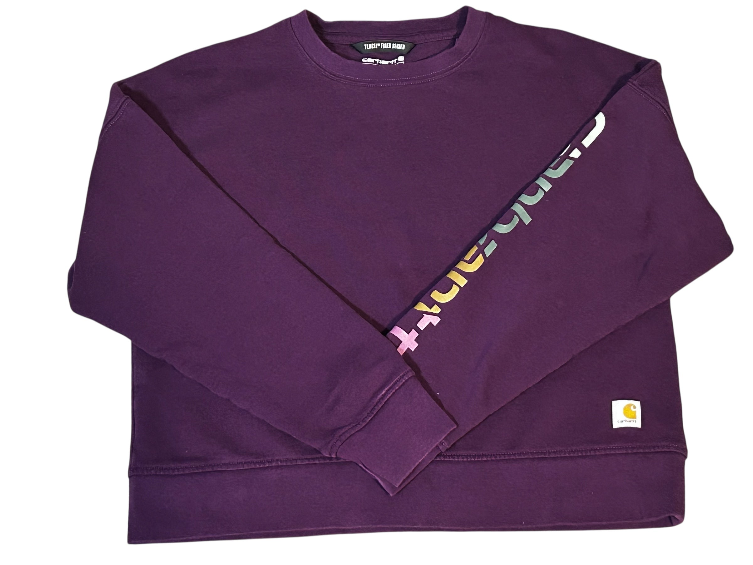 Carhartt Sweatshirt Womens Medium Loose Fit Purple Crewneck Tencel Fiber Series