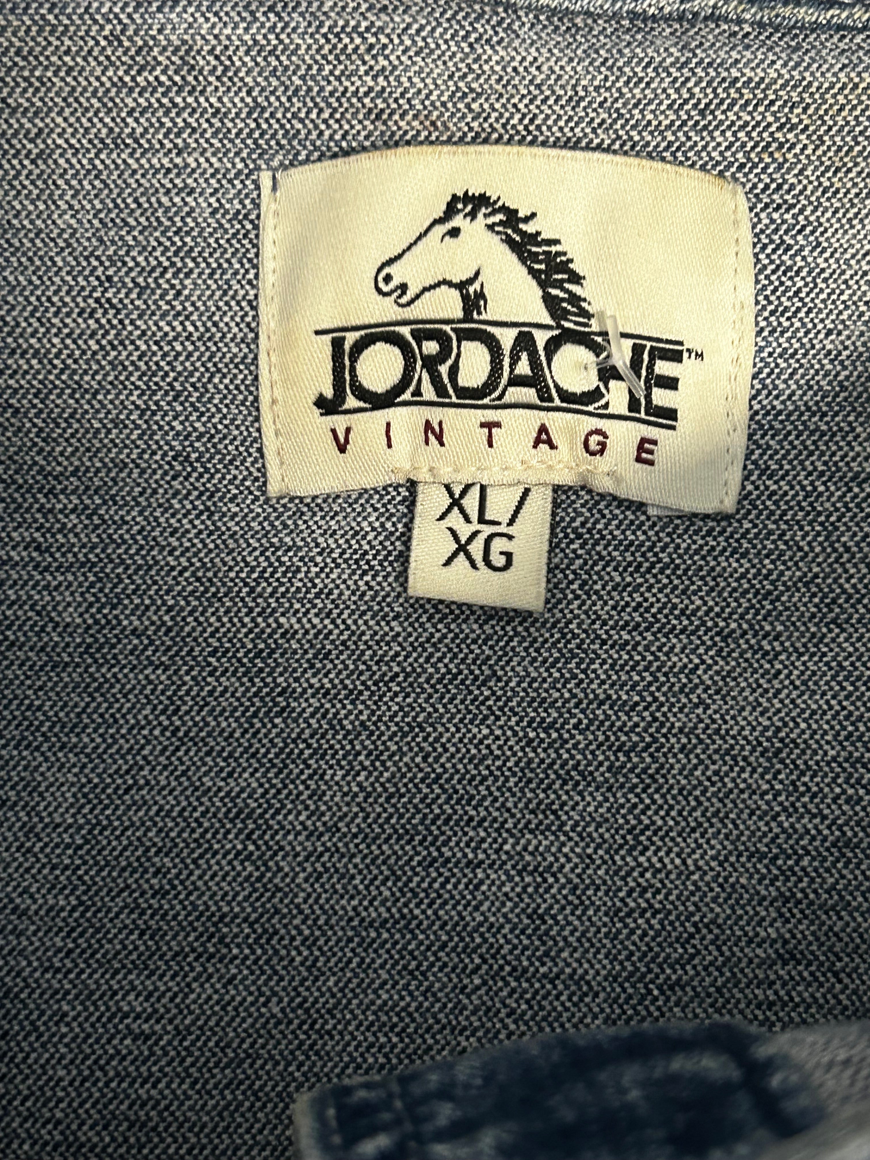 Vintage Jordache denim button up mini dress with pockets- Women's size XL
