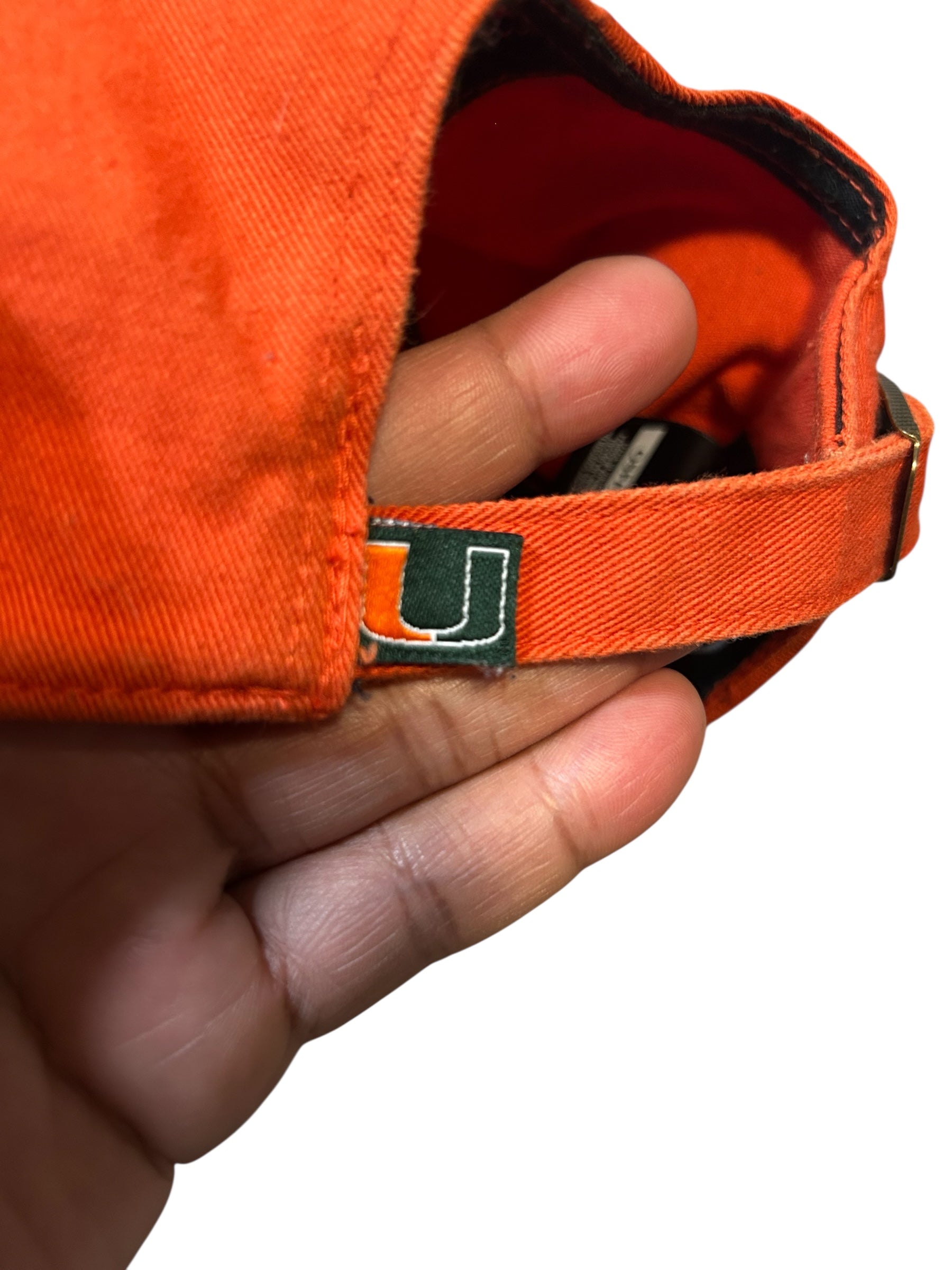 University of Miami Hurricanes orange strapback hat- One Size