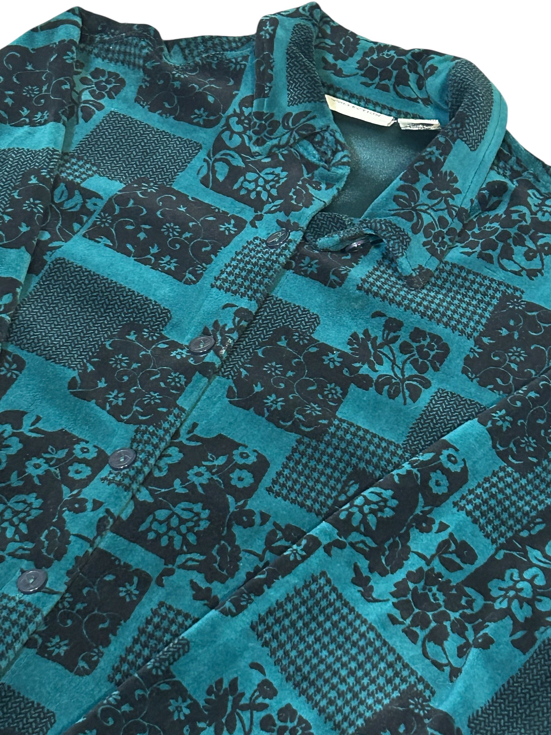 Vintage (Classic Elements Collections) long sleeve velour blouse- Women's size large